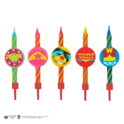 Set Of 10 Wonder Woman Birthday Candles -Cinereplicas Shop Candles SetOf10 WonderWoman DC Product 1 4895205603899 scaled