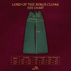 Hobbit Cloak -Cinereplicas Shop Cloak LOTR SizeChart EN