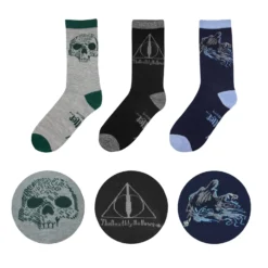 Cinereplicas Set Of 3 Deluxe Deathly Hallows Socks -Cinereplicas Shop Deathly Hallow set