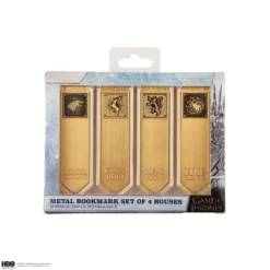 Set Of 4 Stark, Lannister, Baratheon And Targaryen Metal Bookmarks -Cinereplicas Shop GOT MetalBookmark Product 1 4895205611412