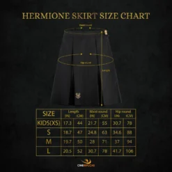 Hermione Student Skirt -Cinereplicas Shop HermioneSkirt SizeChart EN scaled