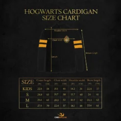 Hogwarts Cardigan -Cinereplicas Shop HogwartsCardigan SizeChart ENG 1