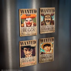 Set Of 4 One Piece Wanted Magnets