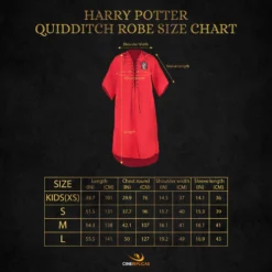 Personalised Gryffindor Quidditch Robe -Cinereplicas Shop QuidditchRobe Gryffindor HarryPotter SizeChart 1 4895205601482 scaled