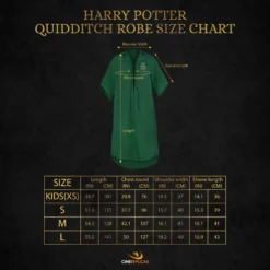 Personalised Slytherin Quidditch Robe -Cinereplicas Shop QuidditchRobe Slytherin HarryPotter SizeChart 1 4895205601529 scaled