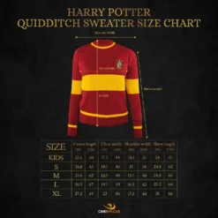 Gryffindor Quidditch Sweater 10 Gryffindor Quidditch Sweater -Cinereplicas Shop QuidditchSweater SizeChart Gryffindor EN