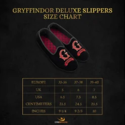 Gryffindor Deluxe Slippers -Cinereplicas Shop SizeChart DeluxeSlippers G afe4033d 01b5 411e be20 f7820a97372a