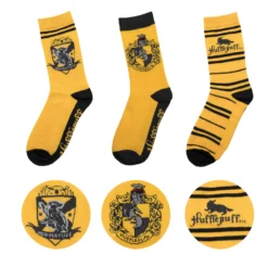 Set Of 3 Hufflepuff Socks -Cinereplicas Shop Socks SetOf3 Hufflepuff HarryPotter Product 8 scaled
