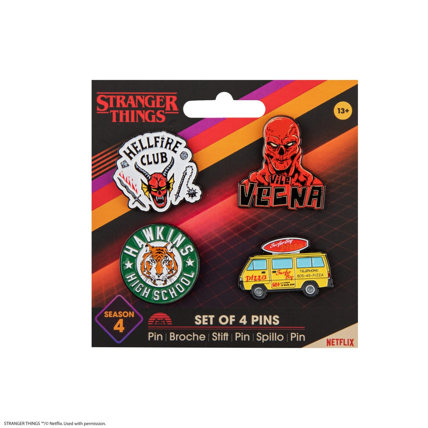 Set Of 4 Stranger Things Season 4 Pins 4 Set Of 4 Stranger Things Season 4 Pins - Image 2