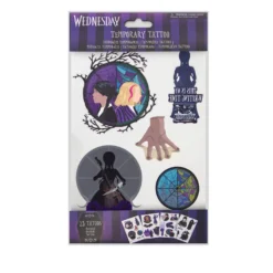 Wednesday Temporary Tattoos -Cinereplicas Shop WED Tattoos SetOf4 Packaging 1 4895205617339 CR5270 scaled