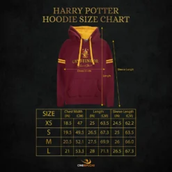 Gryffindor Hooded Sweatshirt -Cinereplicas Shop WW Hoodie ENSizechart Gryffindor ed2d0623 6b17 47e7 80ab c2d72161741c scaled