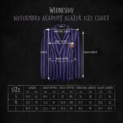 Nevermore Academy Purple Blazer -Cinereplicas Shop Wednesday Blazer Purple SizeChart scaled